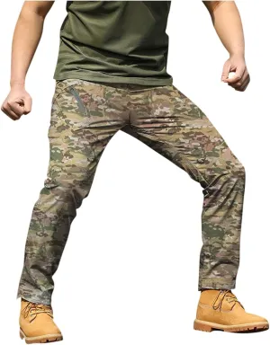 Men's Military Cargo Tactical Pants 2025 Ripstop Stretch Relaxed Fit Trousers Outdoor Hiking Pants with Multi Pockets
