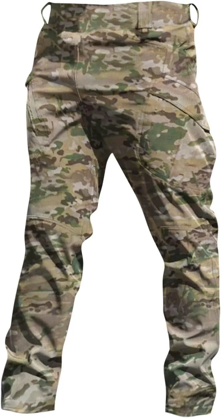 Men's Military Cargo Tactical Pants 2025 Ripstop Stretch Relaxed Fit Trousers Outdoor Hiking Pants with Multi Pockets