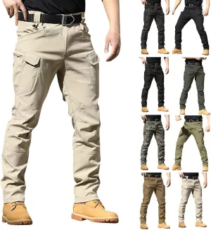 Men's Military Cargo Tactical Pants Classic Ripstop Stretch Relaxed Fit Trousers Fit Hiking Work Pants with Pockets