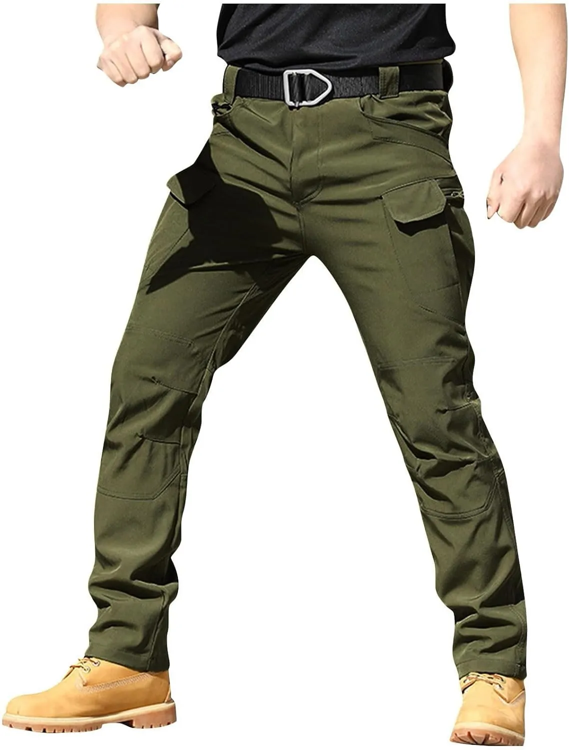 Men's Military Cargo Tactical Pants Classic Ripstop Stretch Relaxed Fit Trousers Fit Hiking Work Pants with Pockets