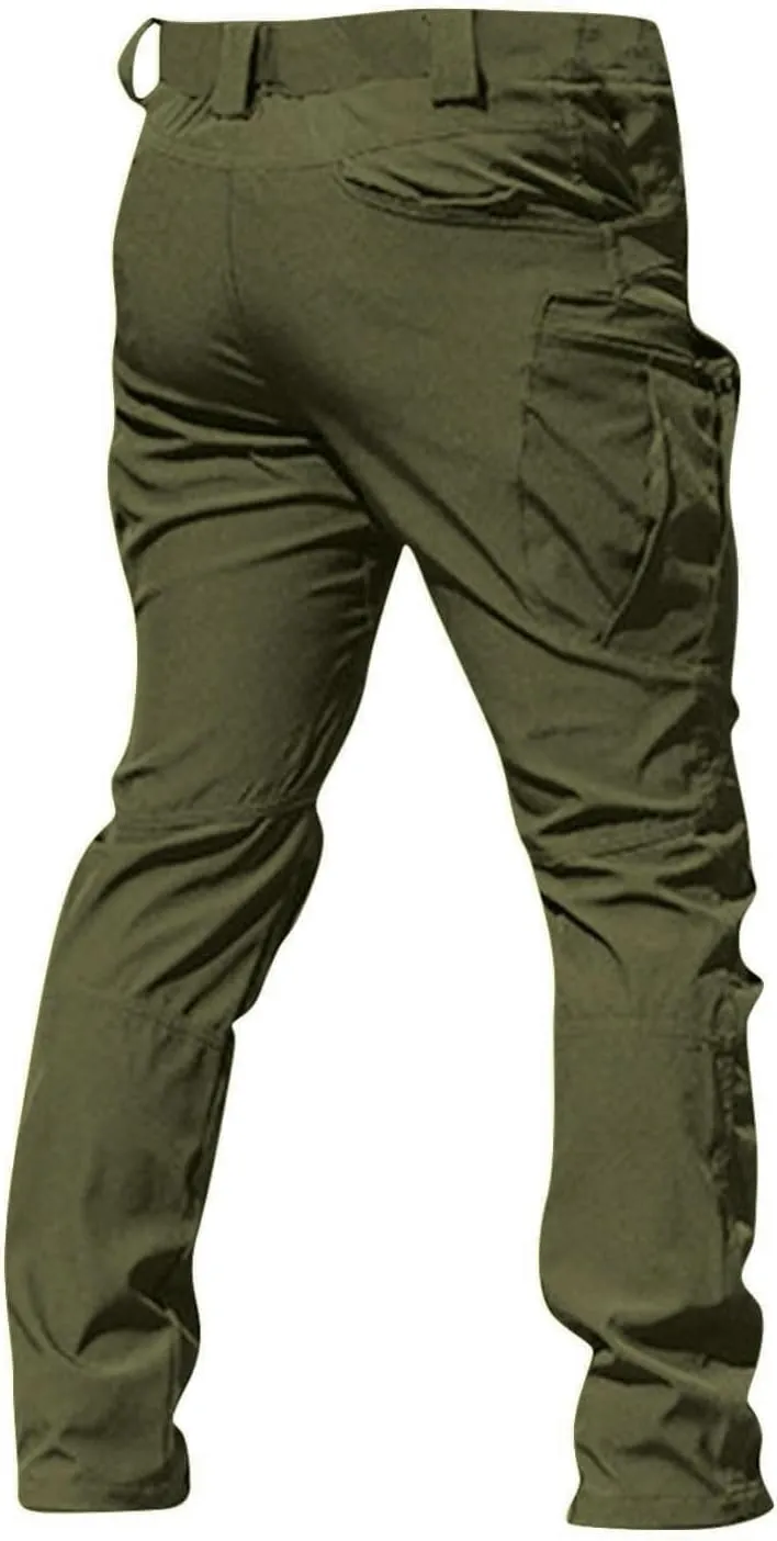 Men's Military Cargo Tactical Pants Classic Ripstop Stretch Relaxed Fit Trousers Fit Hiking Work Pants with Pockets