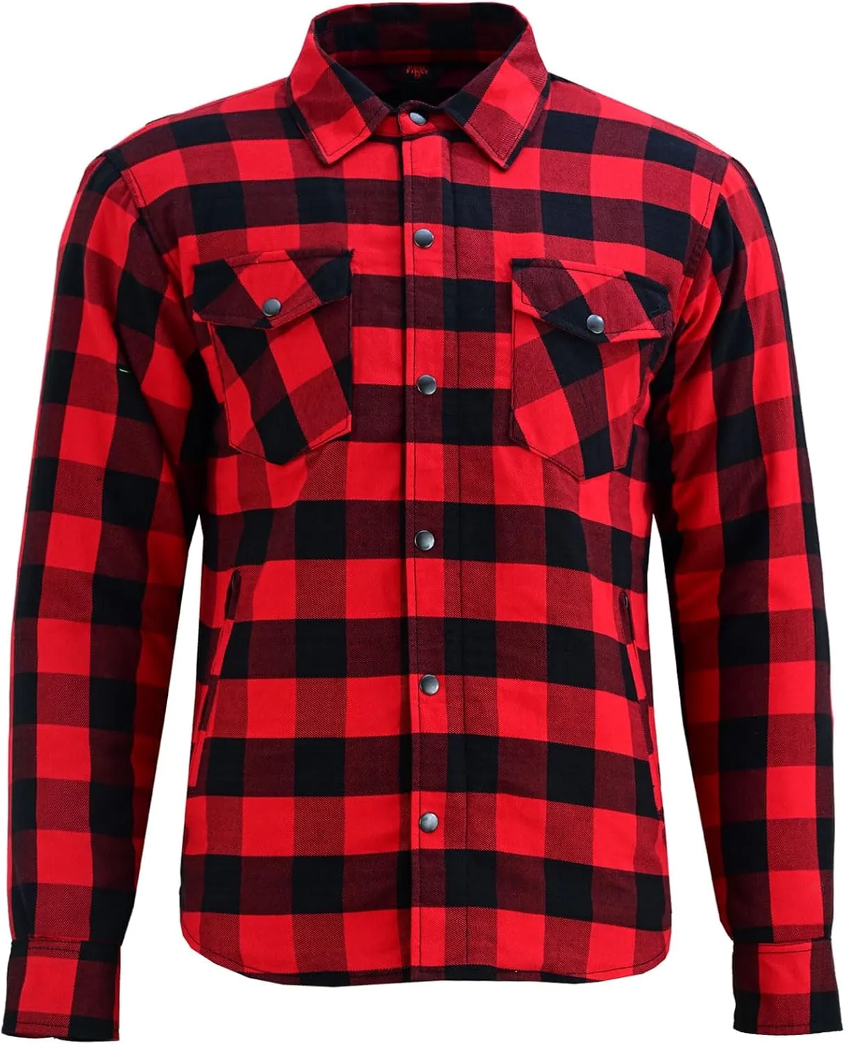 Men's Motorcycle Riding Flannel Shirt, Concealed Carry Jacket,CE Approved with Level 1 Protection Kevlar on Protected Areas