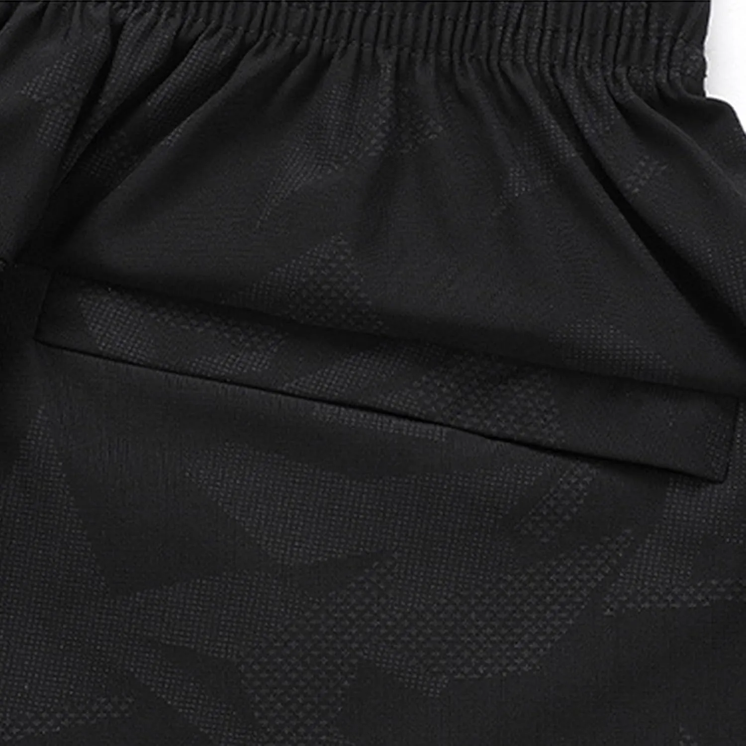 Mens Quick Dry Athletic Shorts with Zipper Pockets Stretch Active Graphic Print Workout Running Sports Training Gear