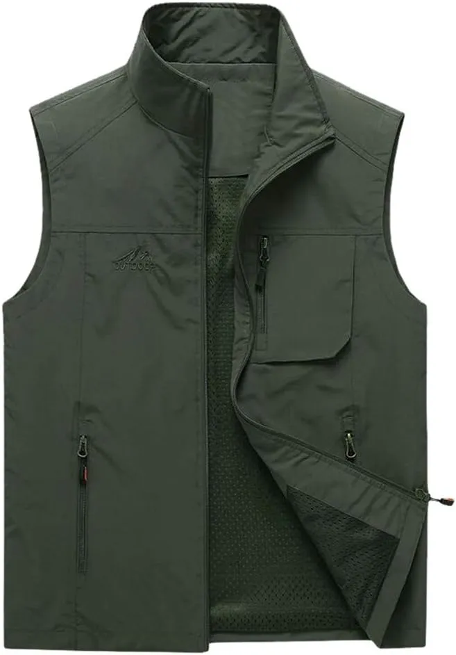 Men's Short Sleeve Hoodies Half Zip Fashion Workout Shirt Tops Casual Comfy Plus Size Pullover Athletic Gym Tees Travel Jacket with Hidden Pockets(Army Green-C,Xx-Large)