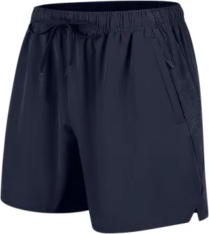 Mens Shorts with Zipper Pockets Quick Dry Gym Athletic Workout Running Elastic Drawstring Active Wear Big and Tall 2025