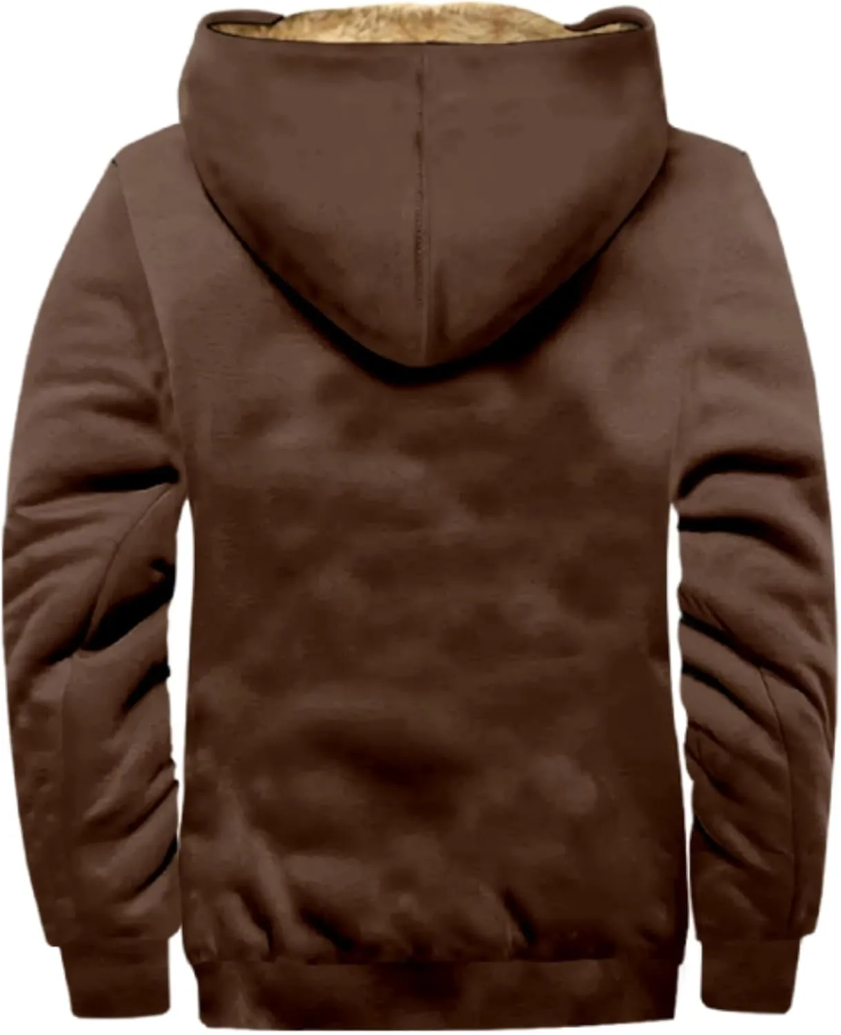 Mens Western Fleece Lined Jacket Cowboy Bull Head Print Hooded Full Zip Winter Coats Thicken Warm Jackets with Pocket