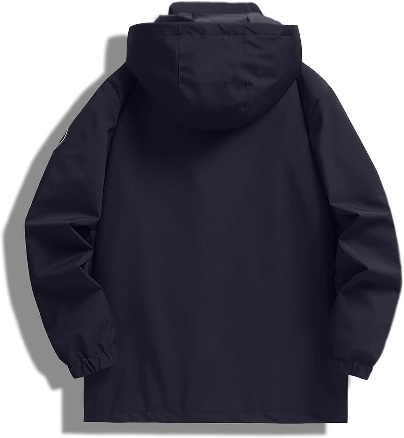 Men's Winter Coats Oversized Solid Color Pullover Hooded Jackets Baggy Warm Full Zip Button Down Jackets with Pockets