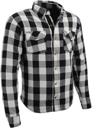 Milwaukee Leather Men's Long Sleeve Flannel Biker Shirts w/CE Armor - Reinforced w/Aramid Fibers - 4X-Large