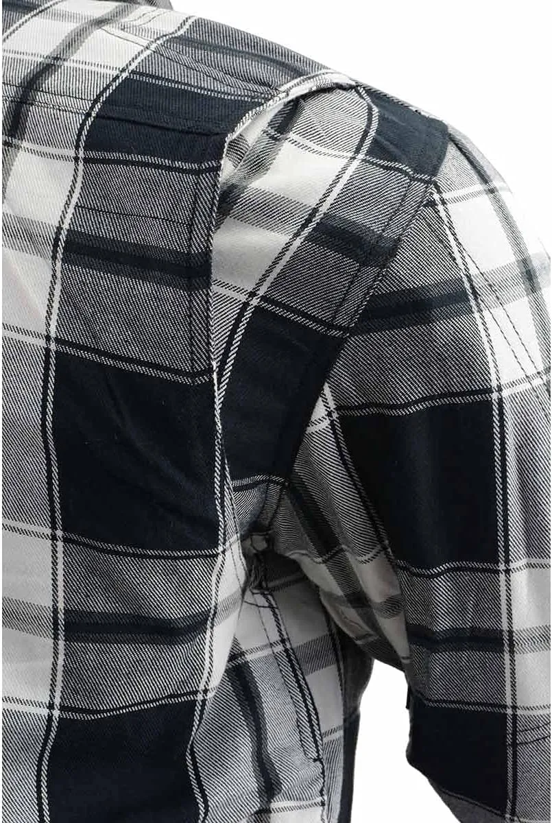 Milwaukee Leather Men's Plaid Flannel Biker Shirt Shirts w/CE Armor - Reinforced w/Aramid Fibers - XX-Large