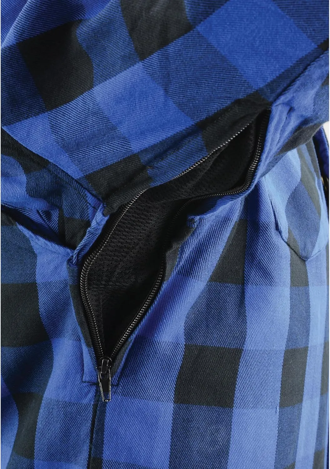 Milwaukee Leather Men's Plaid Flannel Biker Shirt with CE Approved Armor - Reinforced w/Protective Fibers