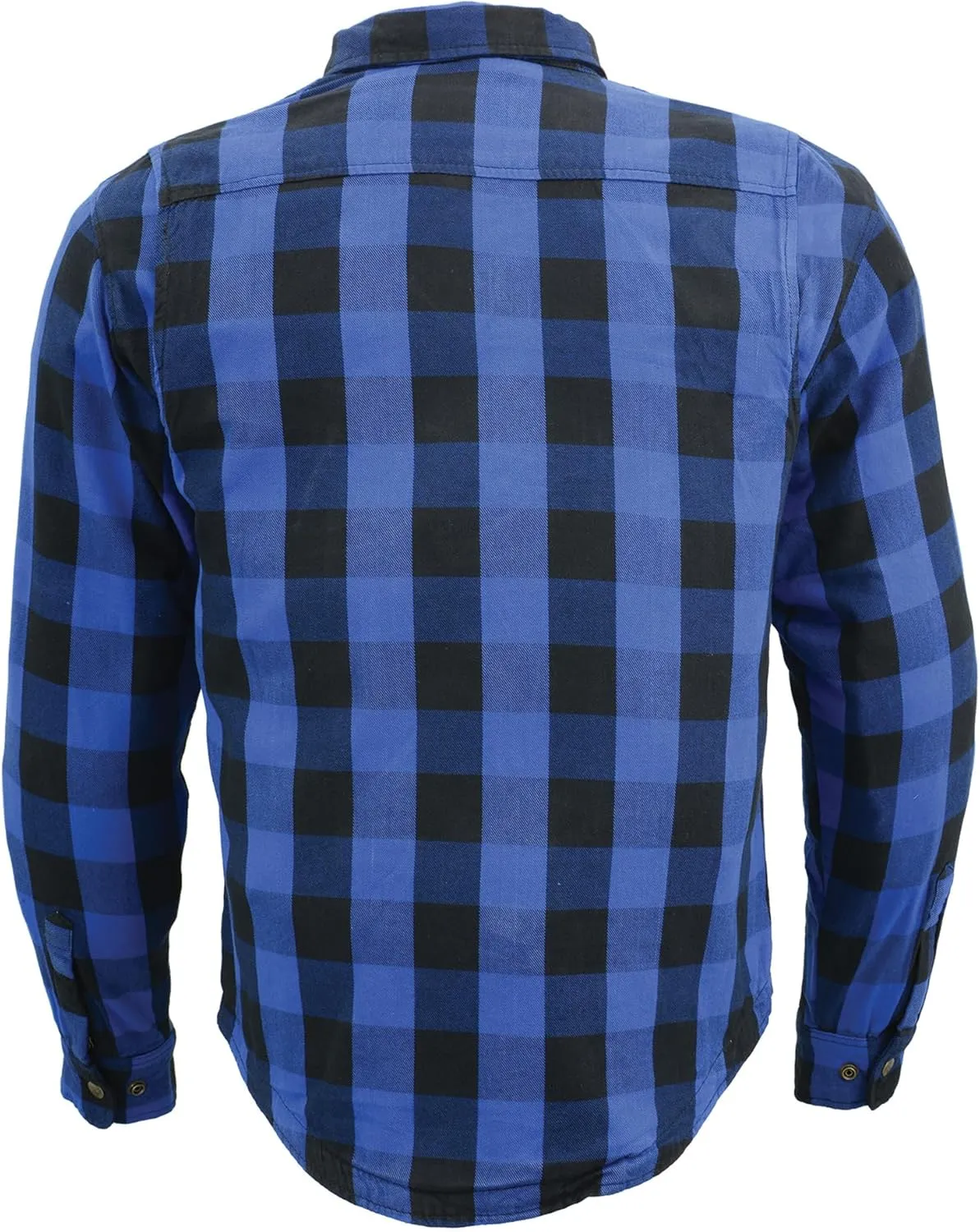 Milwaukee Leather Men's Plaid Flannel Biker Shirt with CE Approved Armor - Reinforced w/Protective Fibers