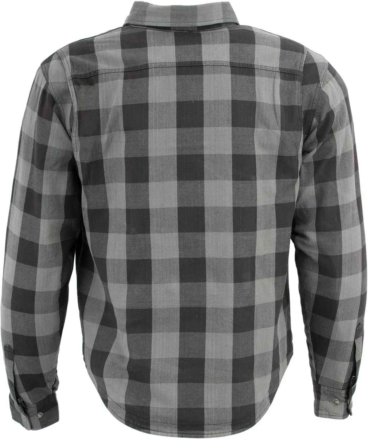 Milwaukee Leather Men's Plaid Flannel Biker Shirt with CE Approved Armor - Reinforced w/Protective Fibers