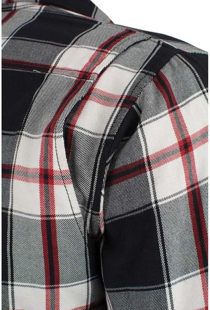 Milwaukee Leather MPM1635 Men's Plaid Flannel Biker Shirt with CE Approved Armor - Reinforced w/Aramid Fiber