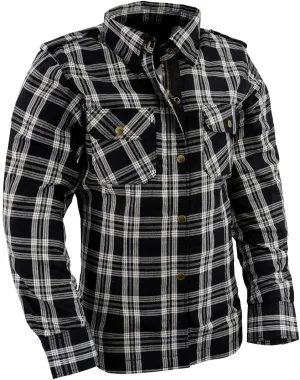 Milwaukee Leather Women’s Plaid Flannel Biker Shirt w/CE Approved Armor - Reinforced w/Aramid Fiber