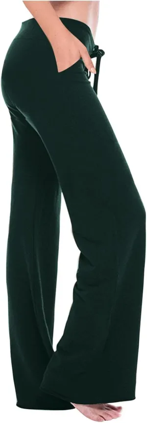 Mzkdieey Women's Wide Leg Yoga Pants Casual Drawstring Sweatpants Baggy Comfy Lounge Pants Pajama Bottoms with Pockets