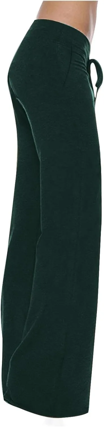 Mzkdieey Women's Wide Leg Yoga Pants Casual Drawstring Sweatpants Baggy Comfy Lounge Pants Pajama Bottoms with Pockets