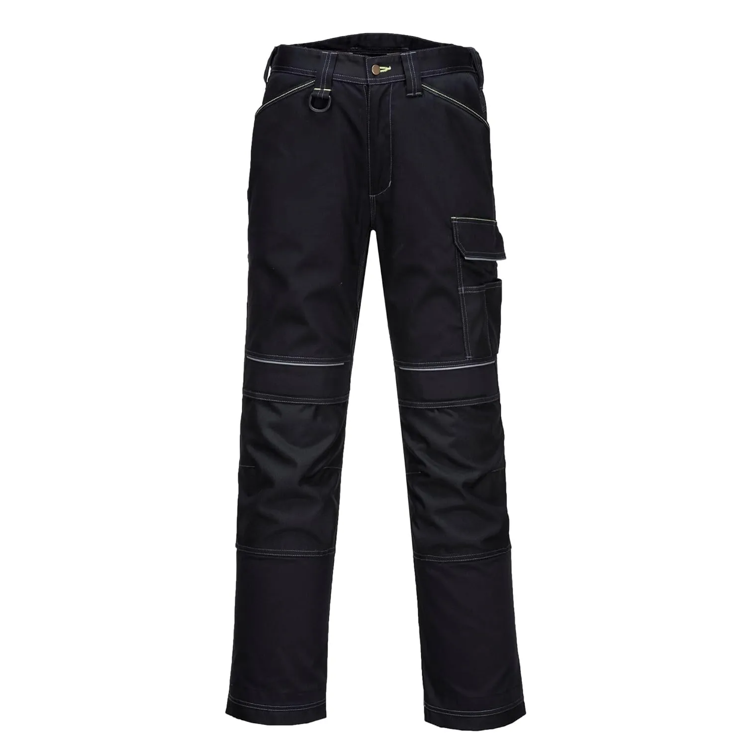 Portwest PW380 Women's Work Pants - Stretch Fabric PW3 Workwear Utility Safety Pants with Knee Pad Pockets, Black 34