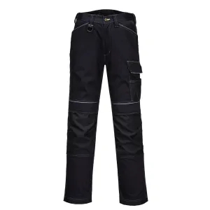Portwest PW380 Women's Work Pants - Stretch Fabric PW3 Workwear Utility Safety Pants with Knee Pad Pockets, Black 34