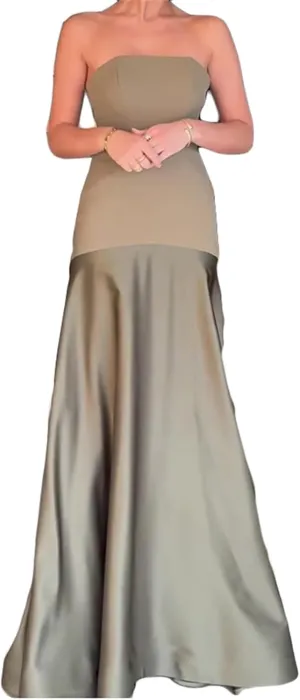 Qikaka Women's Sleeveless Off Shoulder Colorblock Bodycon Sexy Nightclub Party Long Dress
