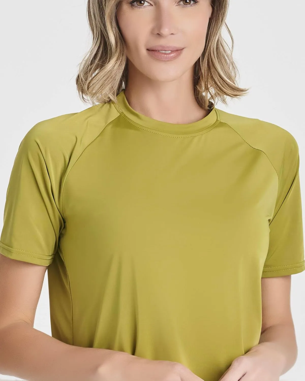 Real Essentials 4 Pack: Women's UPF Short Sleeved Active Rashguard & UV Sun Protection Swimsuit Top (Availabe in Plus Size)