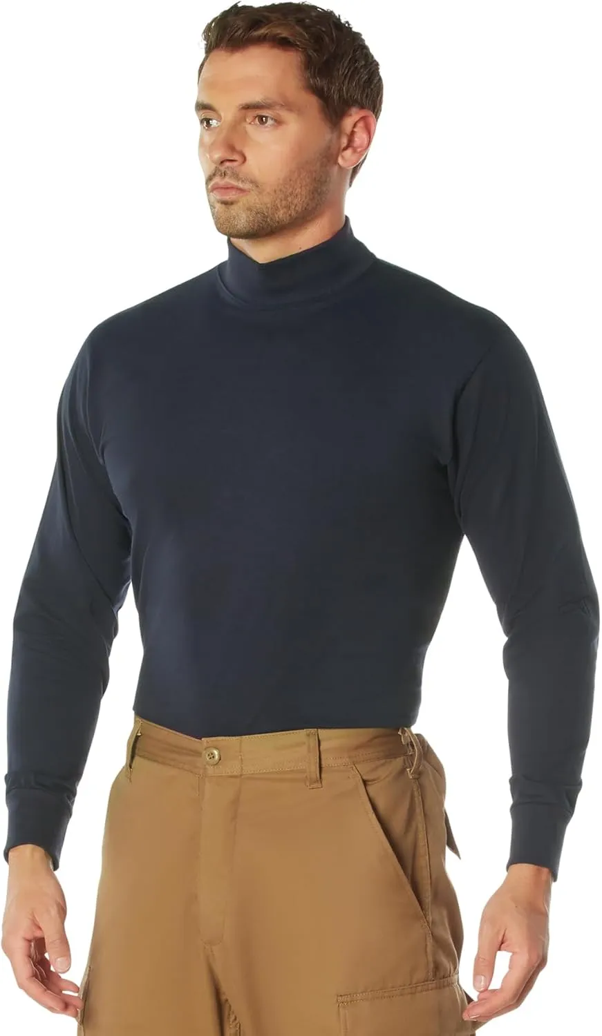 Rothco Mock Turtleneck Long Sleeve Mock Turtleneck Basic Solid Pullover Undershirt