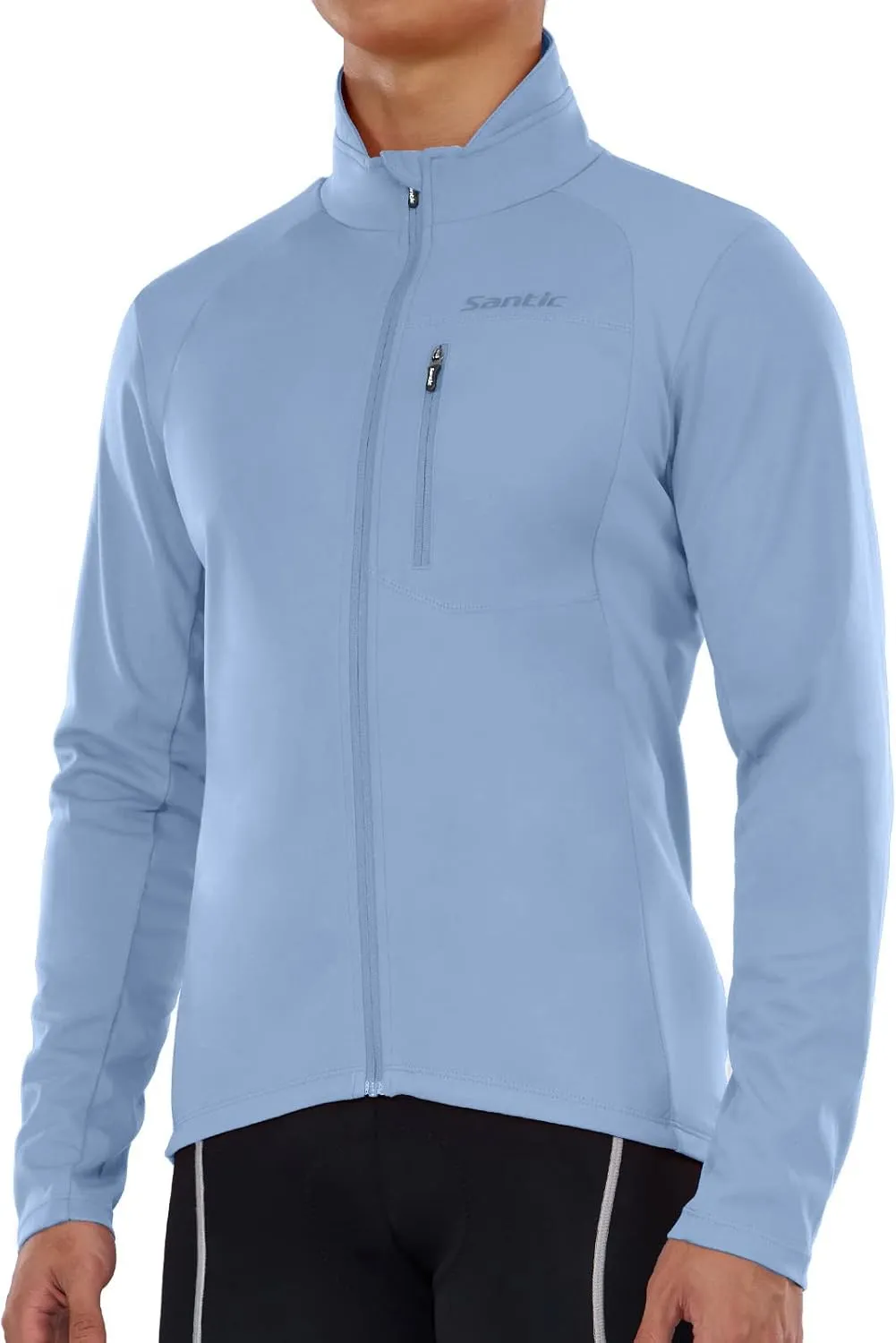Santic Men's Cycling Bike Winter Jackets Windproof Fleece Thermal Warm UP Running Bike Bicycle Jacket Breathable Windbreaker