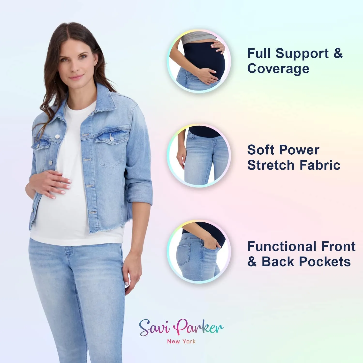 Savi Parker Women’s Maternity Jeans Over The Belly - Pregnancy Clothes for All Seasons, Maternity Pants