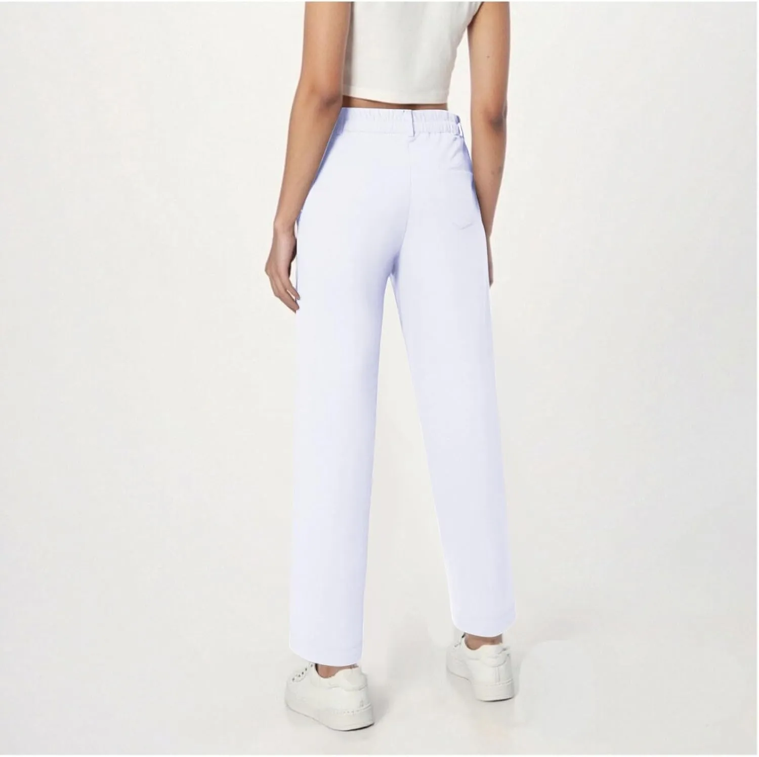 School Uniform Pants for Girls Elastic High Waisted Straight Leg Dress Pants Kids Casual Dressy Trousers with Pockets