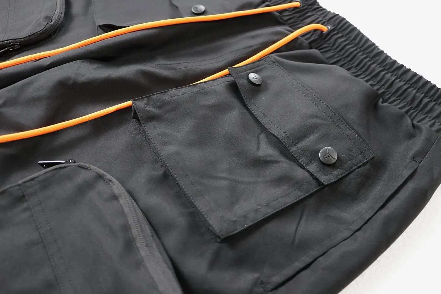 SCREENSHOT Mens Premium Multifunctional Utility Nylon Cargo Shorts - Crisp Shell Fabric 3D Pockets Hiking Tapered Bottoms