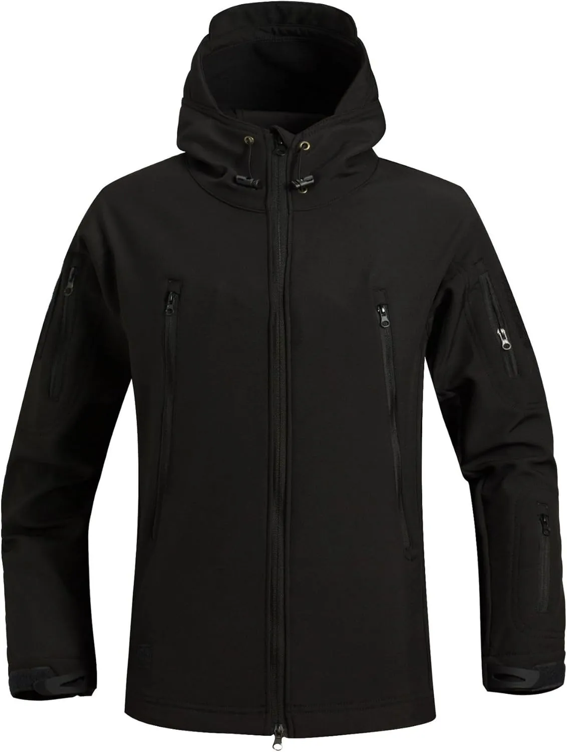 SevenBoy Men's Tactical Military Hooded Jacket, Waterproof Softshell,Hunting Multiple Pockets