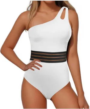 Sexy Off Shoulder Swimwear for Women Tummy Control Backless Swimsuits One Piece Slimming Tankini Bathing Suit
