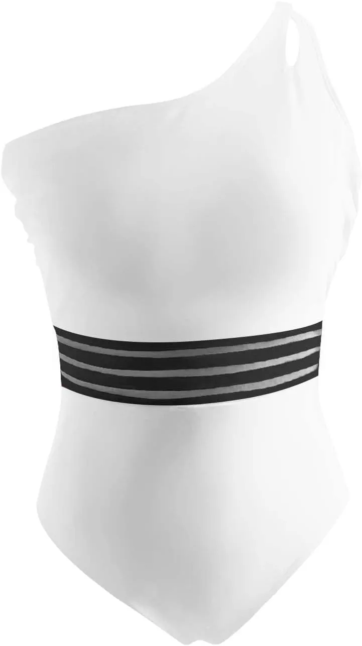 Sexy Off Shoulder Swimwear for Women Tummy Control Backless Swimsuits One Piece Slimming Tankini Bathing Suit