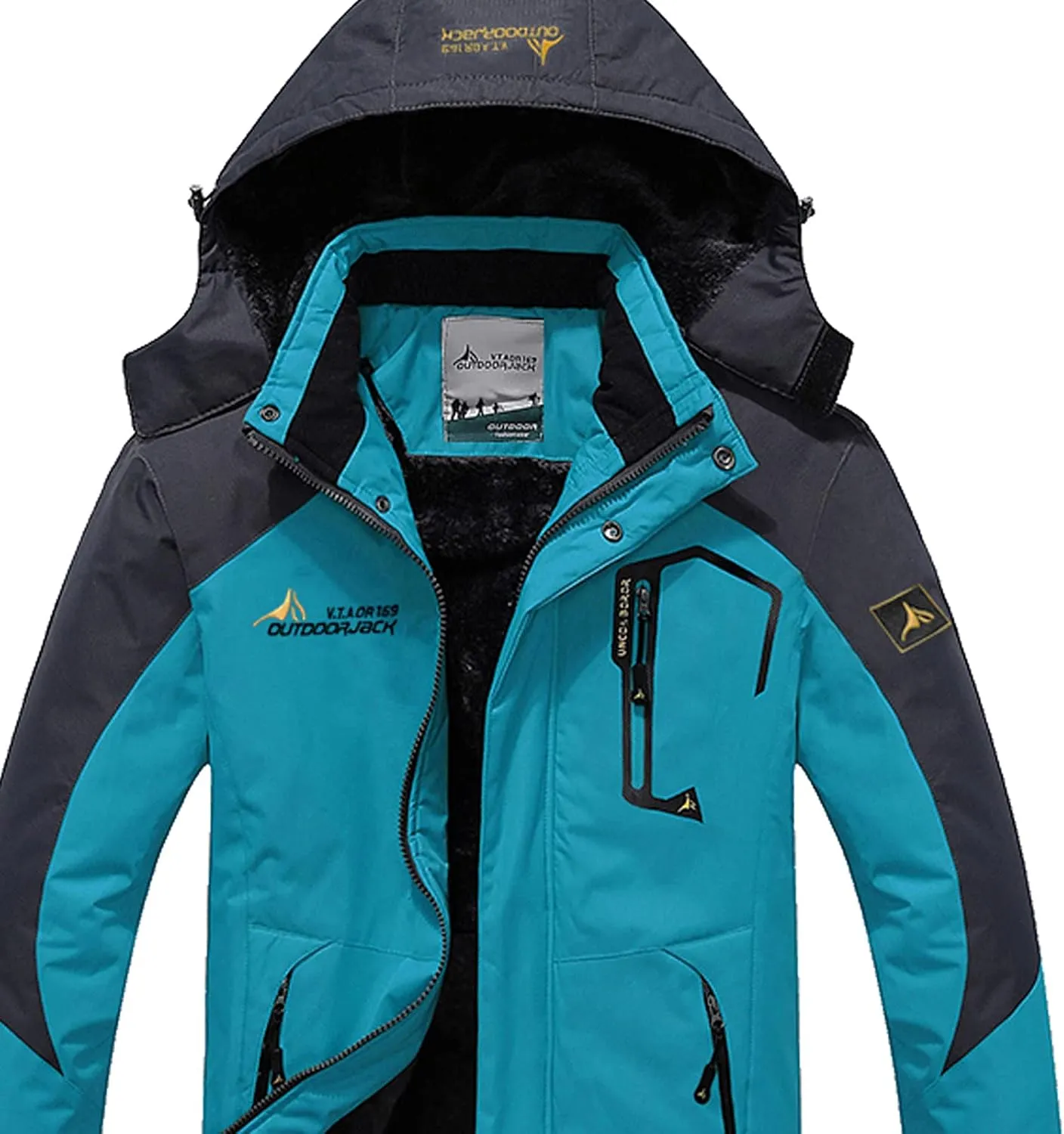 SMIDOW Men's Waterproof Ski Jacket Windproof Mountain Sport Jackets Warm Winter Snow Coat Hooded Windbreaker Raincoat