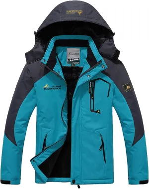 SMIDOW Men's Waterproof Ski Jacket Windproof Mountain Sport Jackets Warm Winter Snow Coat Hooded Windbreaker Raincoat