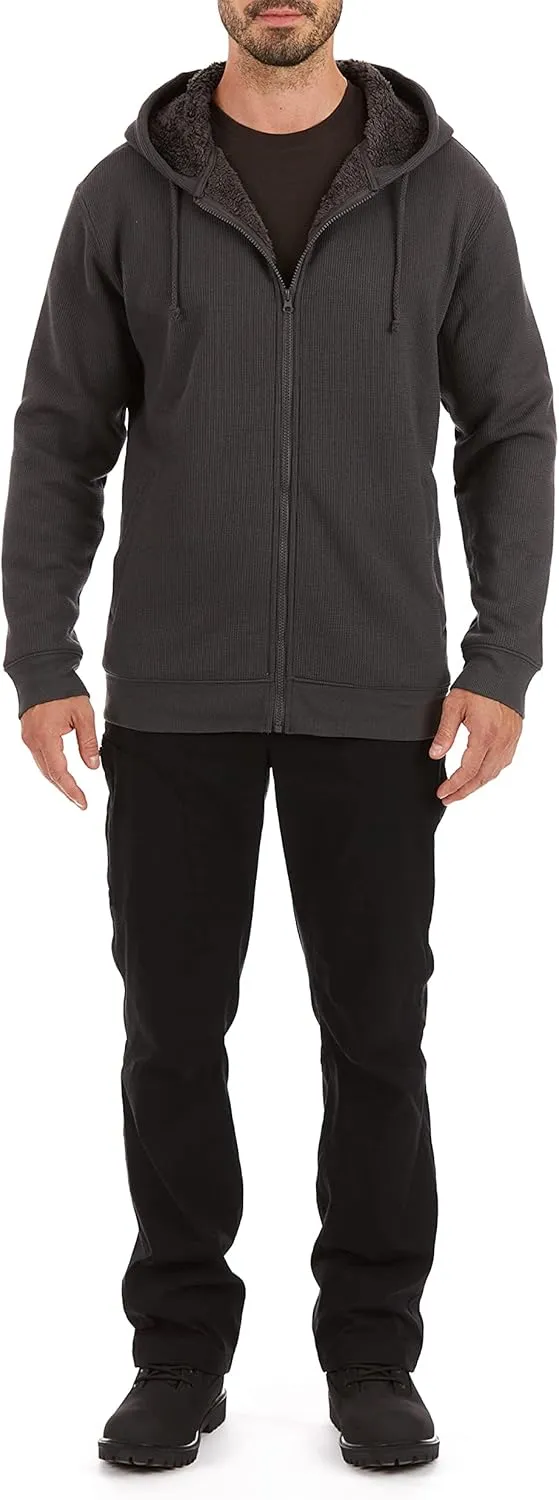 Smith's Workwear Men's Sherpa-Bonded Thermal Knit Hooded Jacket