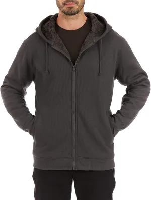 Smith's Workwear Men's Sherpa-Bonded Thermal Knit Hooded Jacket