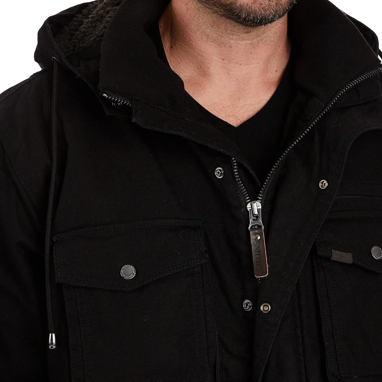 Smith's Workwear Men's Sherpa-Lined Duck Work Jacket