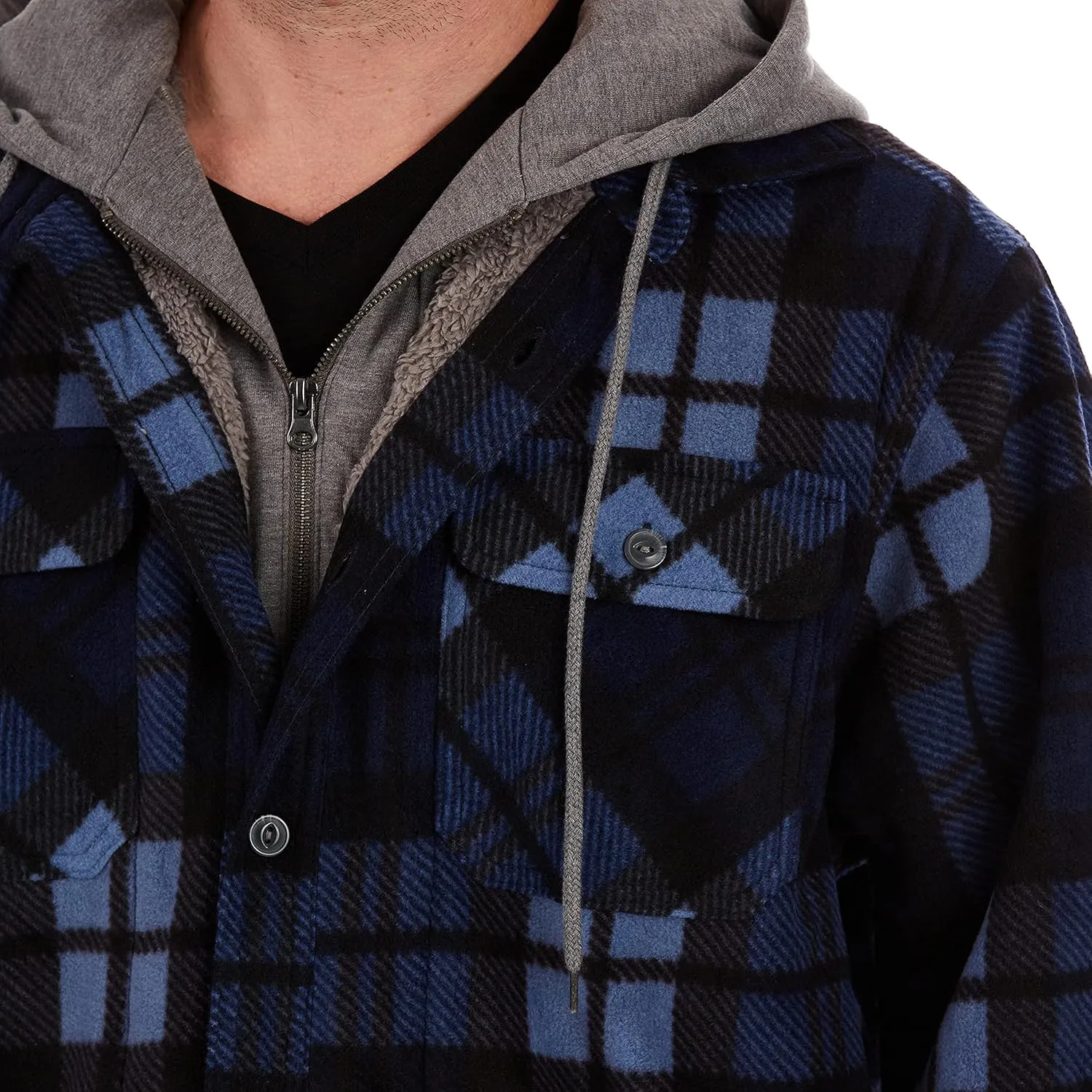 Smith's Workwear Men's Sherpa Lined Microfleece Shirt Jacket