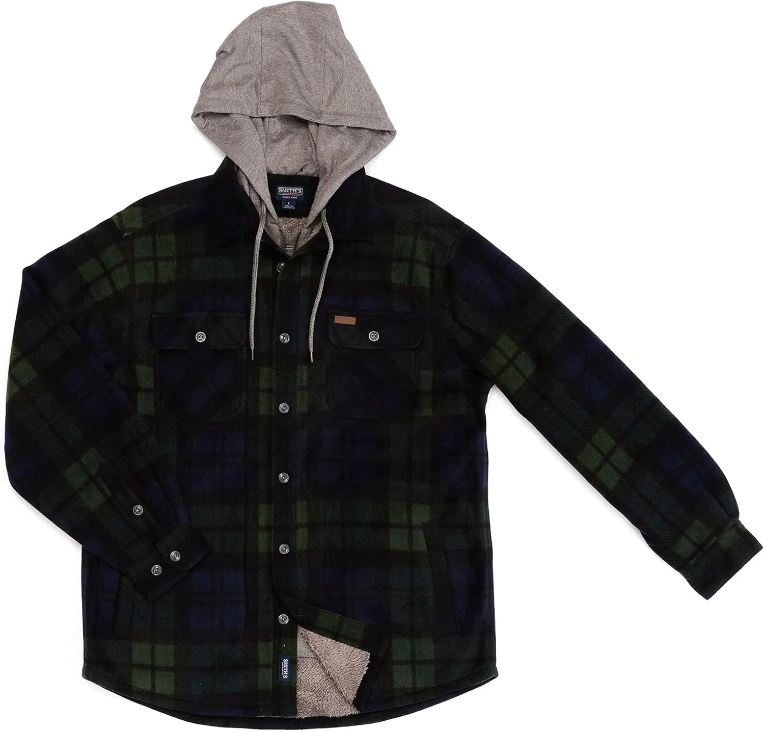 Smith's Workwear Men's Sherpa Lined Microfleece Shirt Jacket