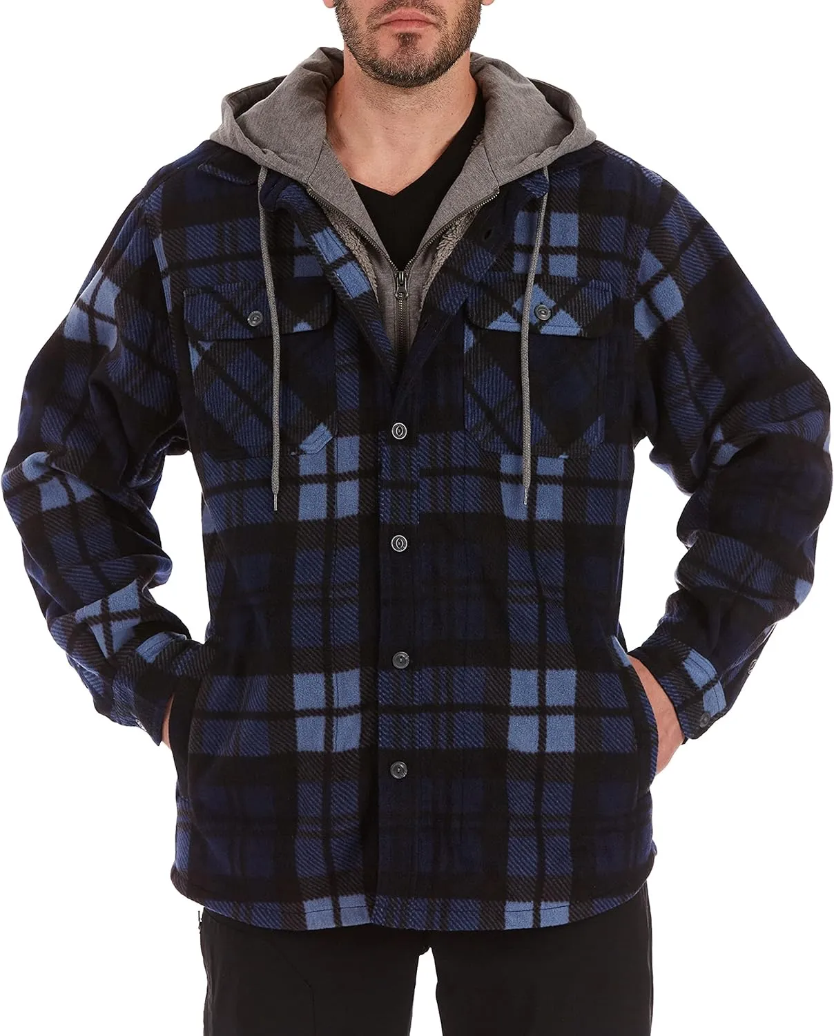 Smith's Workwear Men's Sherpa Lined Microfleece Shirt Jacket