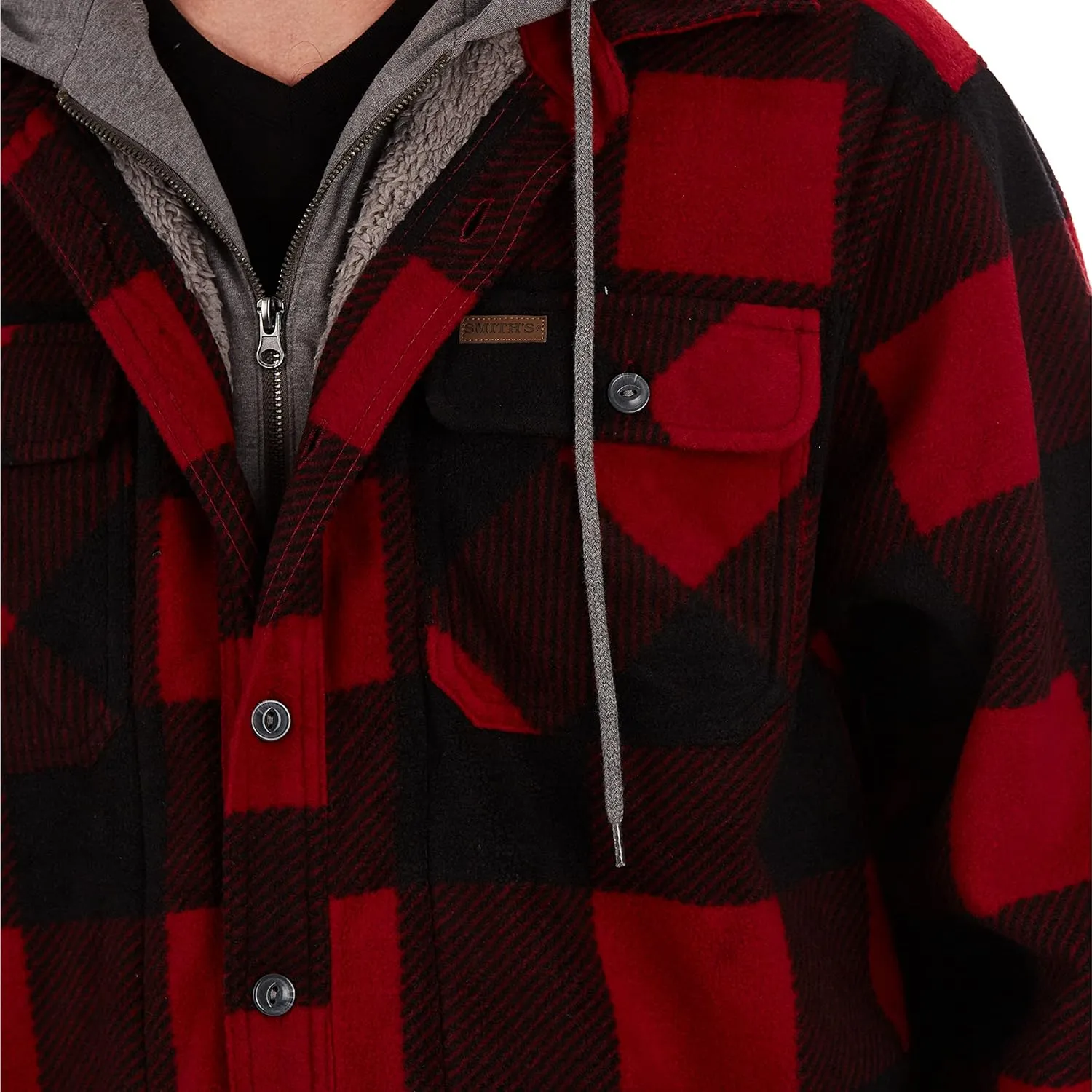 Smith's Workwear Men's Sherpa Lined Microfleece Shirt Jacket