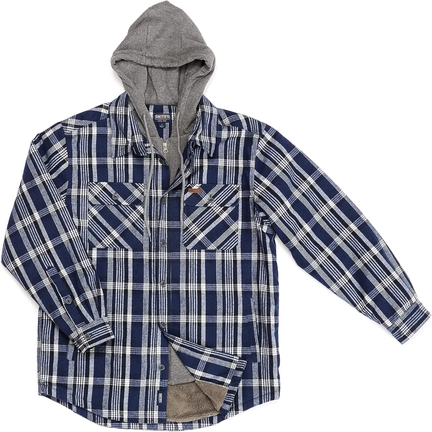 Smith's Workwear Men's Sherpa Lined Microfleece Shirt Jacket