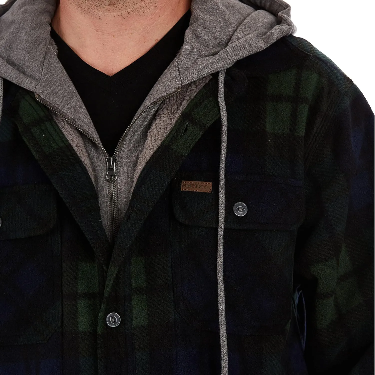 Smith's Workwear Men's Sherpa Lined Microfleece Shirt Jacket