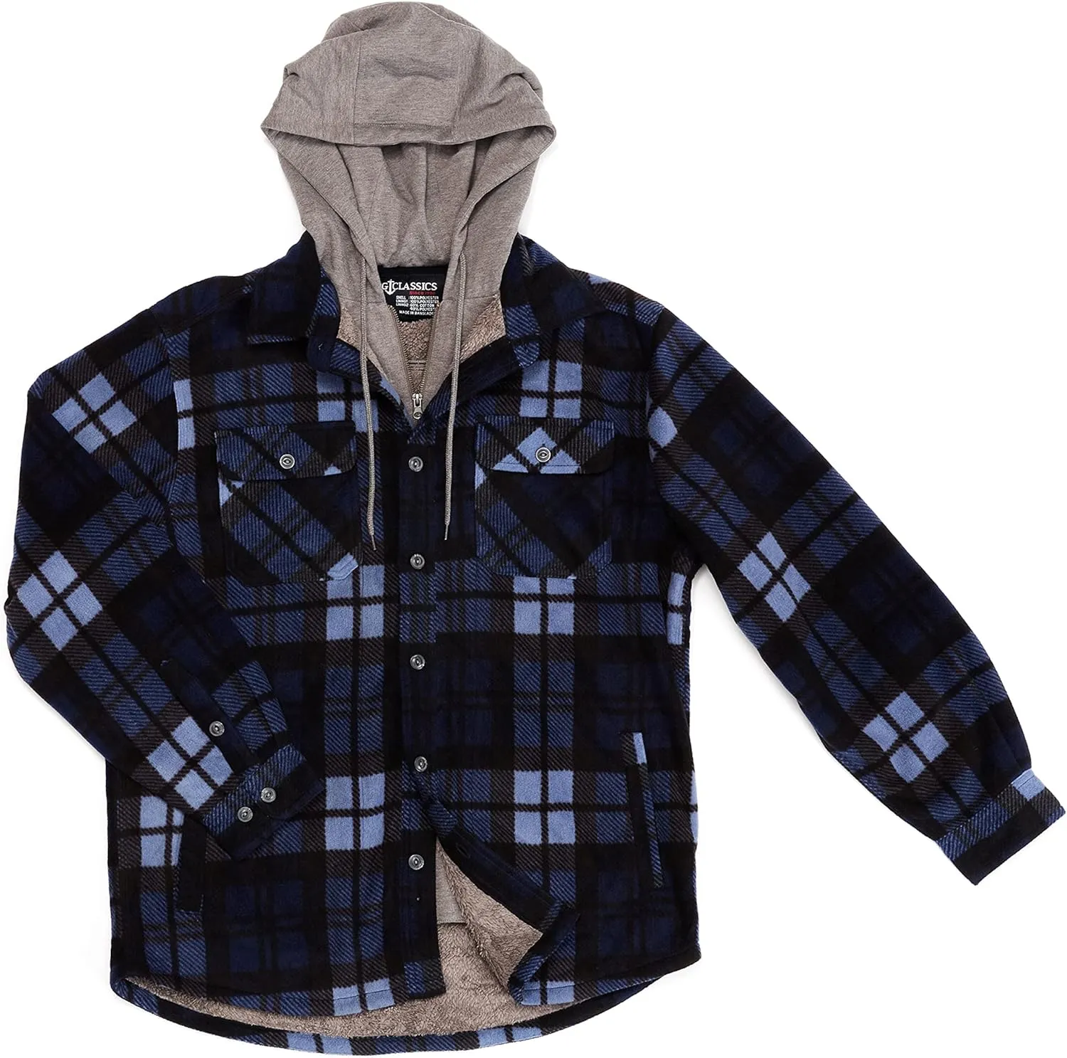 Smith's Workwear Men's Sherpa Lined Microfleece Shirt Jacket
