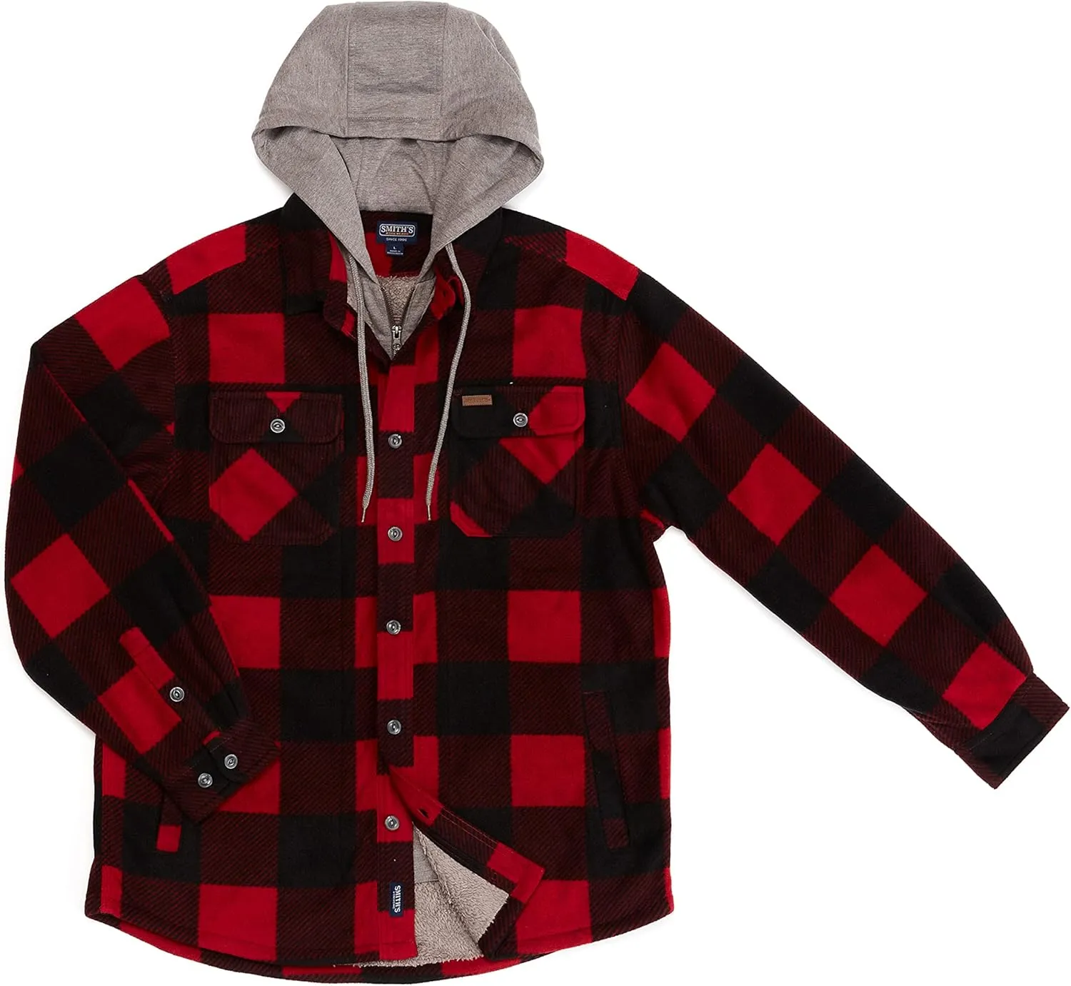 Smith's Workwear Men's Sherpa Lined Microfleece Shirt Jacket