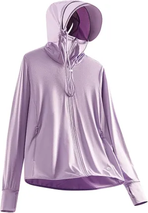 Sun Protection Hoodie Jacket for Women Long Sleeve Lightweight Full Zip Outdoor Riding Clothing Cooling Summer Shirt