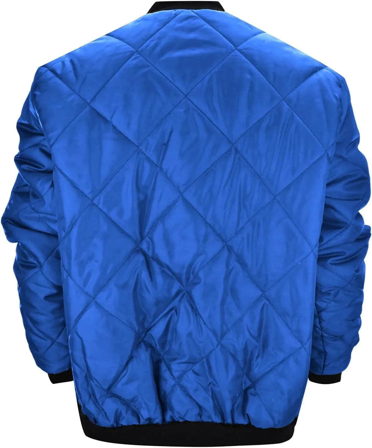 Thatrich Mens Bomber Jacket Lightweight Diamond Quilted Jacket Zip Up Puffer Coat Cropped Winter Jackets Long Sleeve Outwear