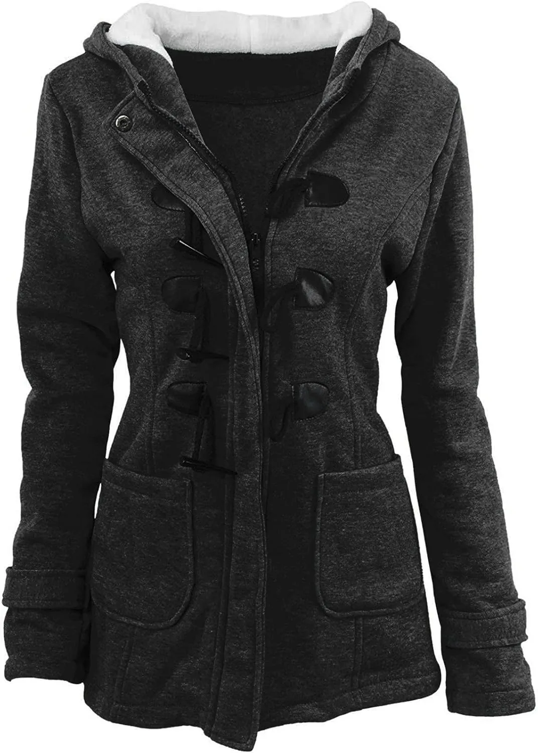 Thickened Down Alternative Jacket Windproof Winter Coat with Recycled Insulation Winter Slim Short Hooded Warm White