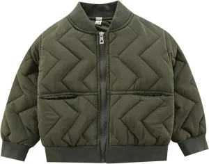 Toddler Baby Boys Winter Thick Coat Puffer Down Jacket Kids Baseball Jacket Varsit𝐲 Coat 𝐁omber Zip up Jacket