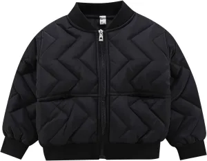 Toddler Baby Boys Winter Thick Coat Puffer Down Jacket Kids Baseball Jacket Varsit𝐲 Coat 𝐁omber Zip up Jacket